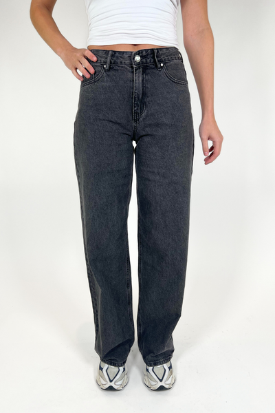 Jade Super Wide Leg Jeans | Mid-waist | Grey | Tall