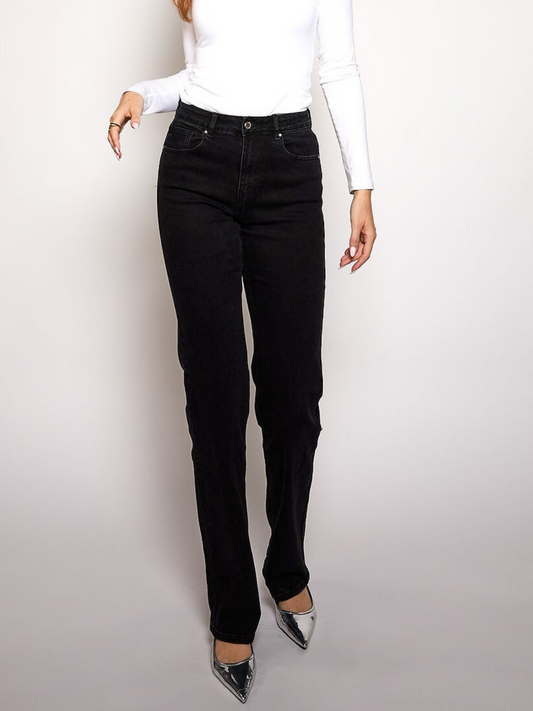 Lizza Straight Leg Jeans | Black | Stretch | Tall