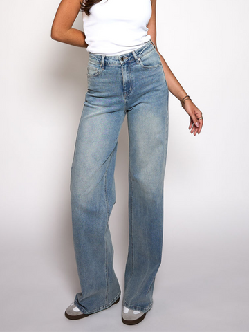 Sassy | Super Wide Leg Jeans | Stretch | Vintage blue | Tall