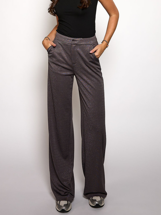 Nova Glitter Pantalon | Donker grijs | Tall