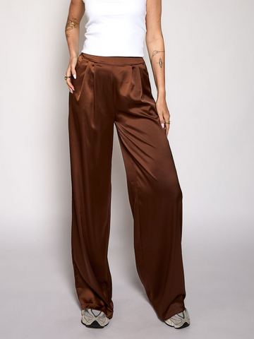 Gigi Satin pants | Tall | Bruin