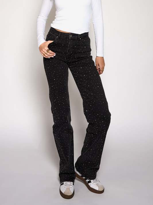 Diamond Wide Leg Jeans | Grey | Stretch | Tall