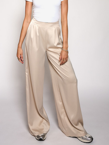 Gigi Satin pants | Tall | Beige