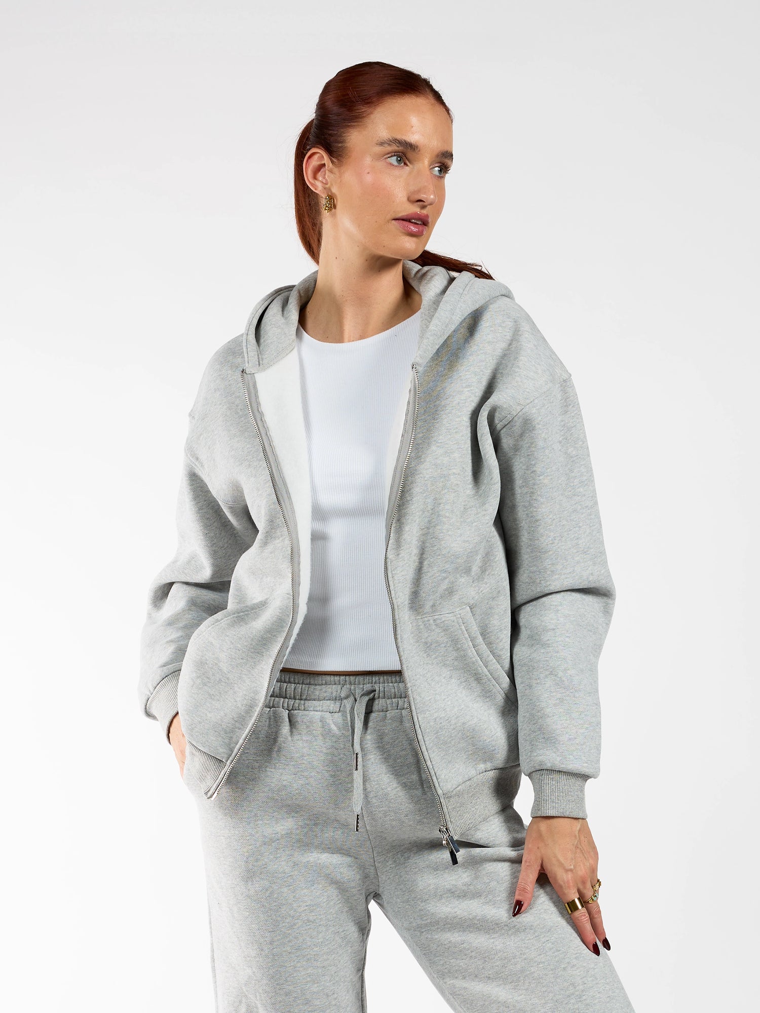 Khloé Zipper Hoodie | Grijs | Tall