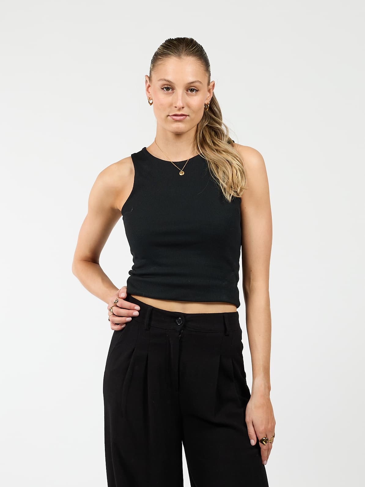 Basic Tank Top Noa | Zwart | Tall | Dubbel gevoerd | Schijnt niet