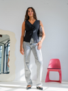 Lizza Straight Leg Jeans | Light grey | Stretch | Tall