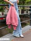 Sassy | Super Wide Leg Jeans | Stretch | Blauw | Tall