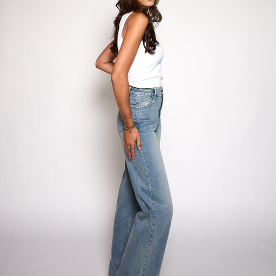 Sassy | Super Wide Leg Jeans | Stretch | Vintage blue | Tall