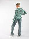 Lucy Polo | Gestreept groen wit | Tall