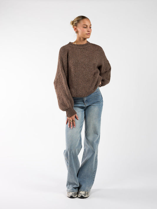 Lulu | Knitted sweater | Brown