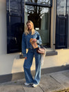 Indy | Mid Waist Wide Leg Jeans | Blauw | Stretch | Tall