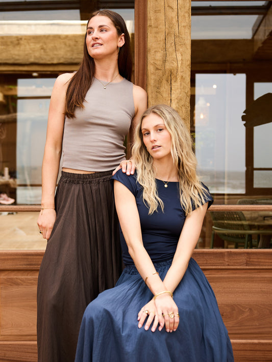 Noa Basic Tank Top | Lichtbruin | Tall
