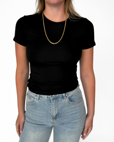 Lexie short sleeve top | Tall | Zwart
