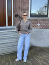 Lizzy cardigan with zipper | Taupe | Tall