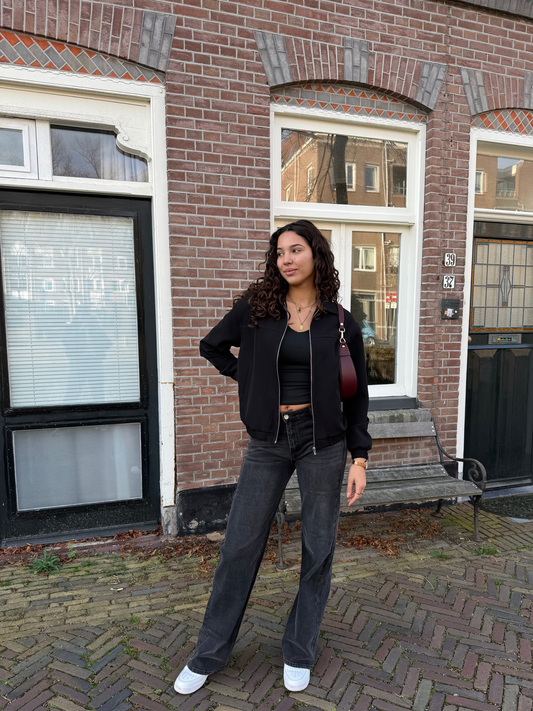 Lily jacket met kraag | Zwart | Tall