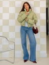 Mara Cropped Puffer Jack | Groen | Tall
