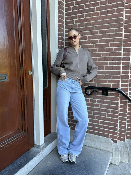 Jade Super Wide Leg Jeans | Mid-waist | Blauw | Tall