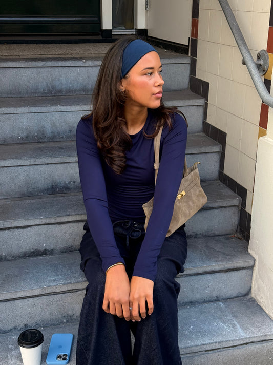 Liza long sleeve top | Navy | Tall