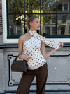 Poppy Polkadot top | Cream bruin | Tall