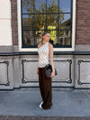 Poppy Polkadot top | Cream bruin | Tall