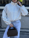 Ava Polka Dot Jacket | White | Tall