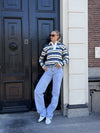 Maya Polo | Gestreept wit blauw | Tall