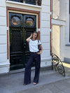 Skye | Mid Waist | Super Wide Leg Jeans | Navy blue | Stretch | Tall