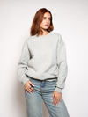 Sweater Wildflower | Grijs met groene opdruk | Tall