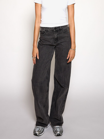 Jade Super Wide Leg Jeans | Mid-waist | Dark grey |