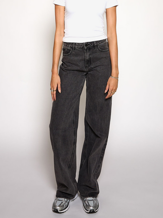Jade Super Wide Leg Jeans | Mid-waist | Dark grey |