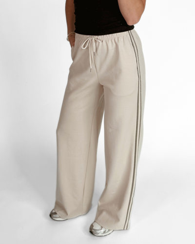Izzy pants | Beige met streep | Tall