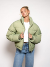 Mara Cropped Puffer Jack | Groen | Tall