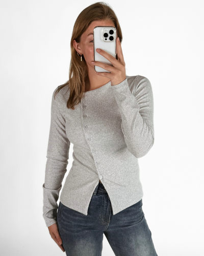 Nala top met knopen | Tall | Grijs