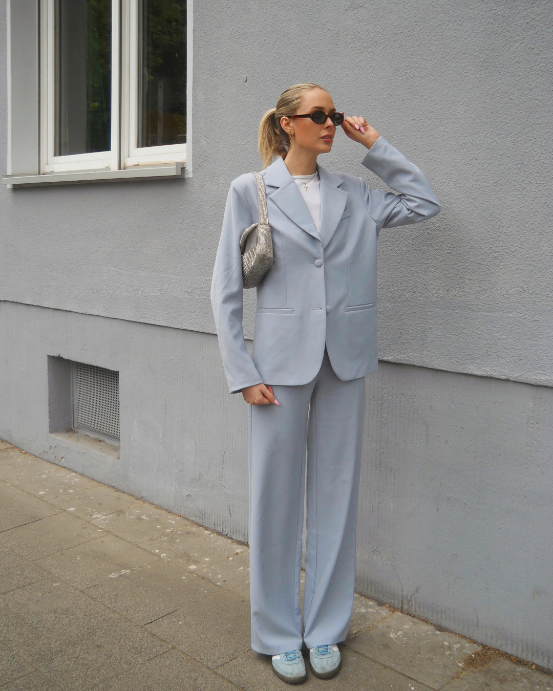 Nova | Wide leg pantalon | Lichtblauw | Tall