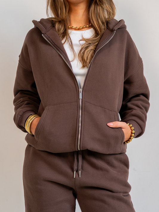 Khloé Zipper Hoodie | Bruin | Tall