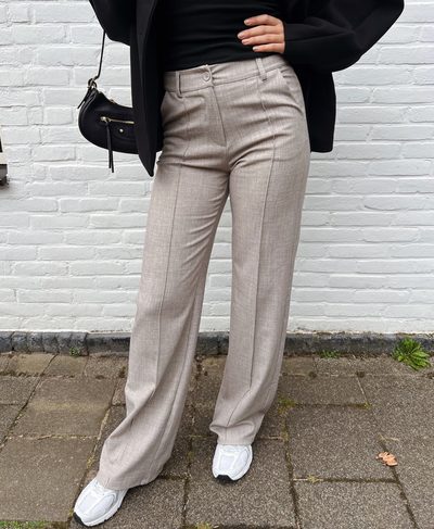 Marley | Wide leg pantalon | Taupe | Tall