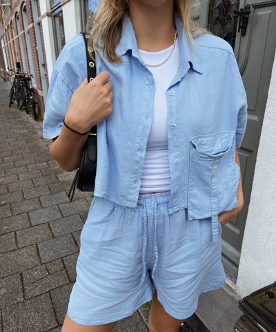 May | Linen shorts | Co-ord set | Blue | Tall