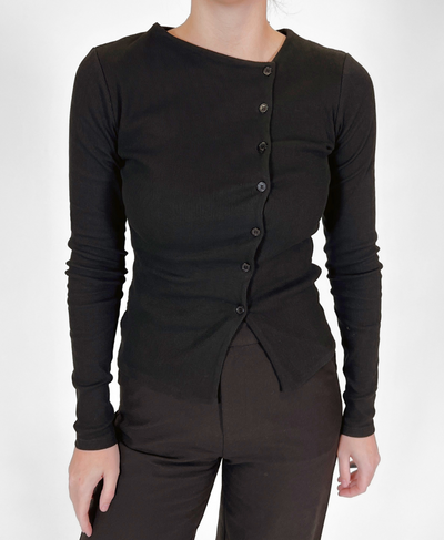 Nala top met knopen | Tall | Zwart