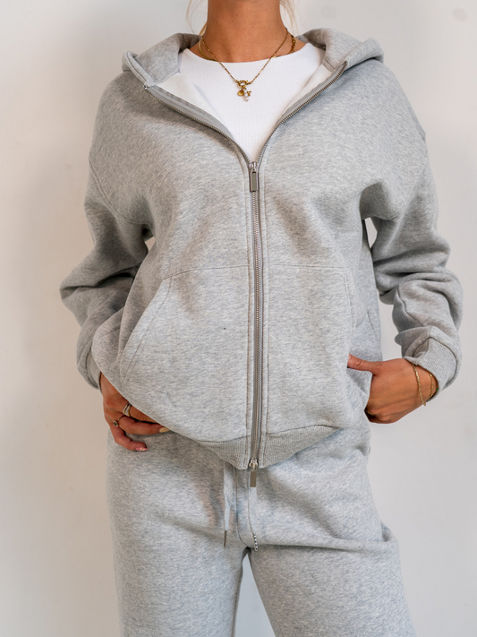 Khloé Zipper Hoodie | Grijs | Tall