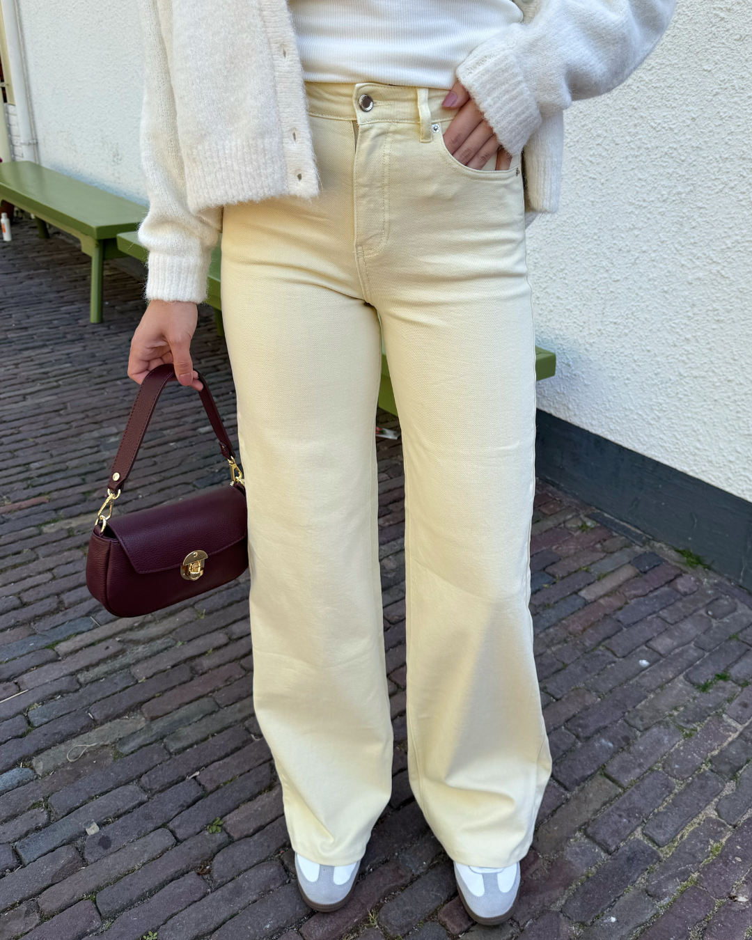 Sassy | Super Wide Leg Jeans | Stretch | Butter yellow | Tall