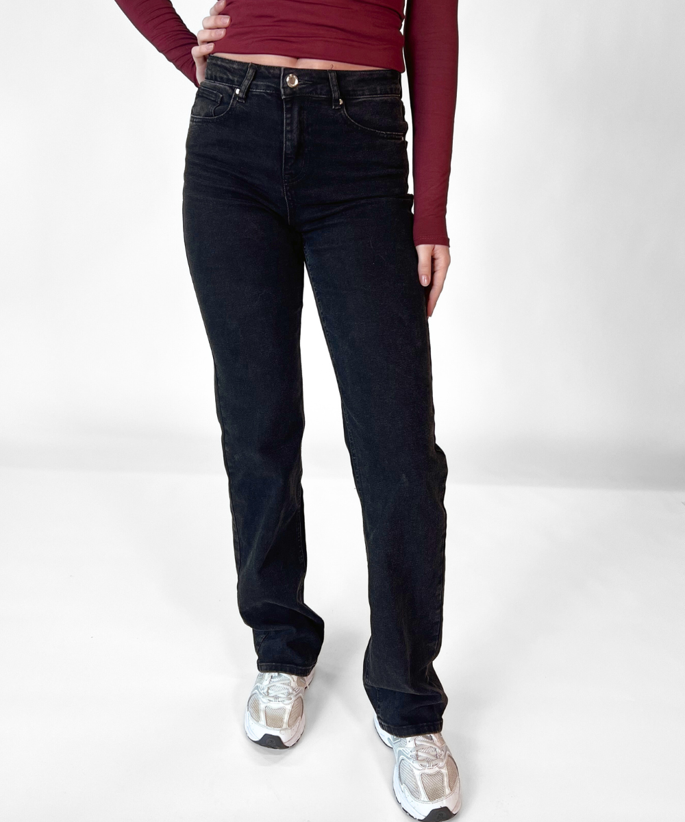 Lizza Mid Waist Jeans | Black | Stretch | Tall