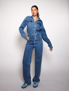 Zoë Denim Jumpsuit | Straight leg | Stretch | Donkerblauw | Tall