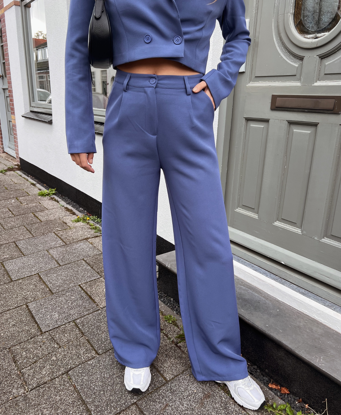 Leila| Wide leg pantalon | Blauw | Tall