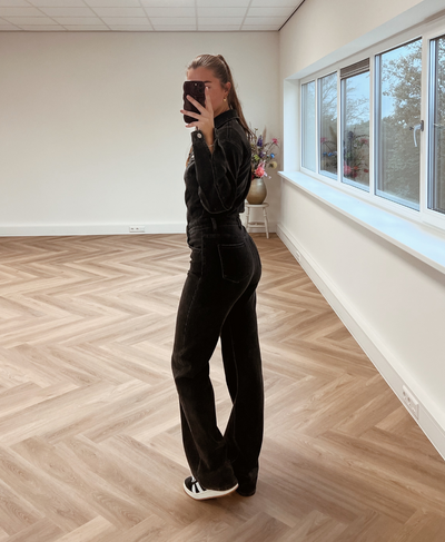 Zoë Denim Jumpsuit | Straight leg | Stretch | Dark grey | Tall