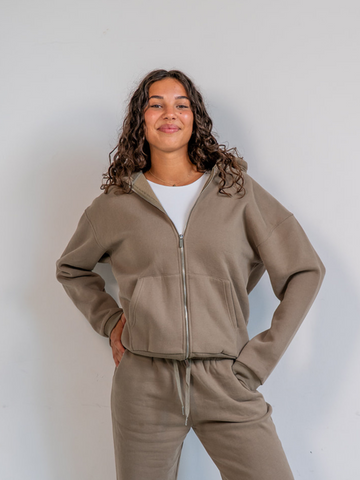 Khloé Zipper Hoodie | Sage | Tall