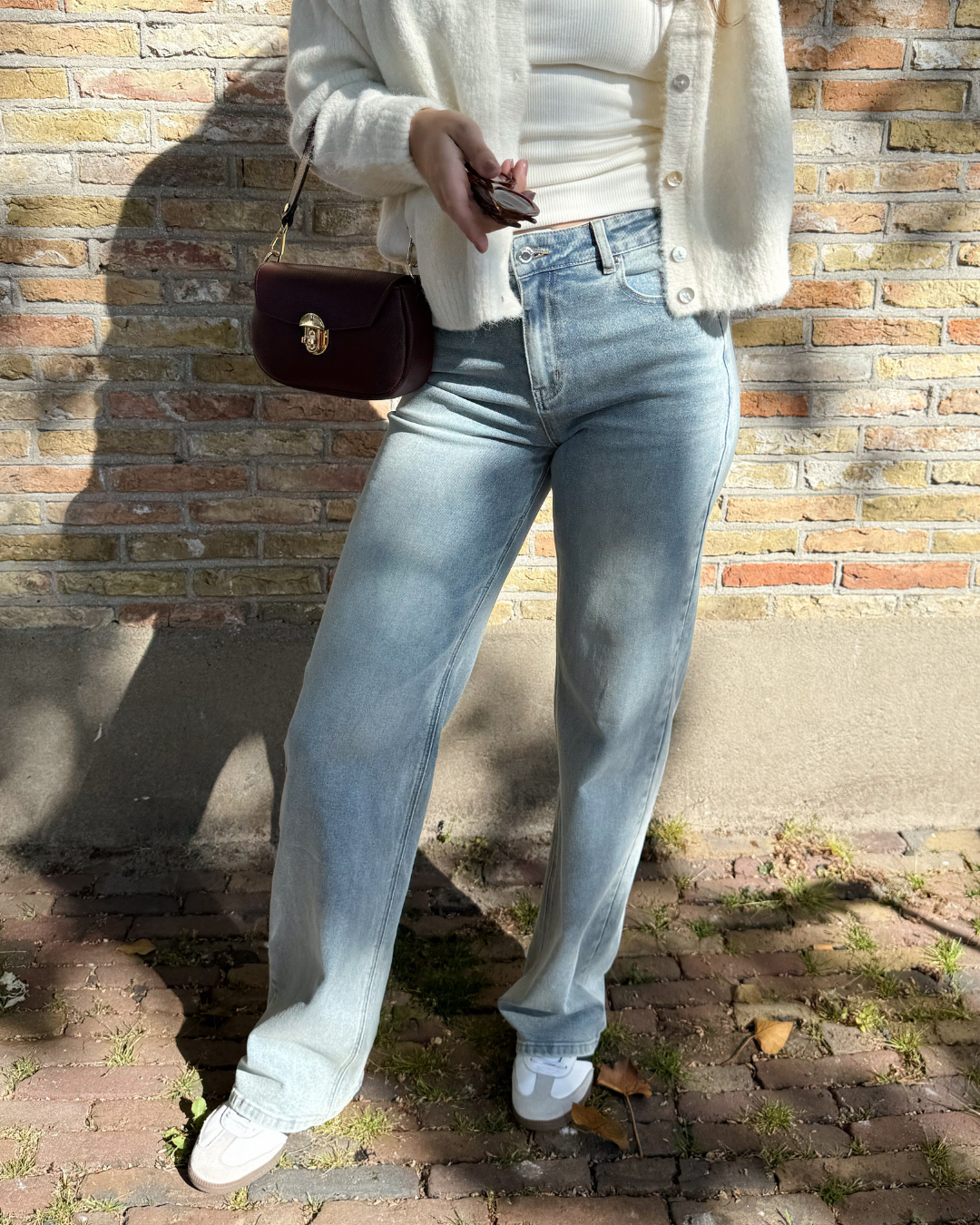 Maddy Wide Leg Jeans | Washed blue | Stretch | Tall
