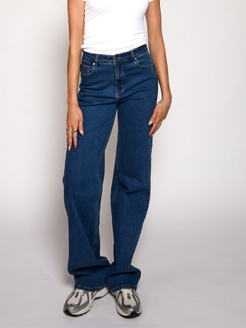 Maddy Wide Leg Jeans | Dark blue | Stretch | Tall