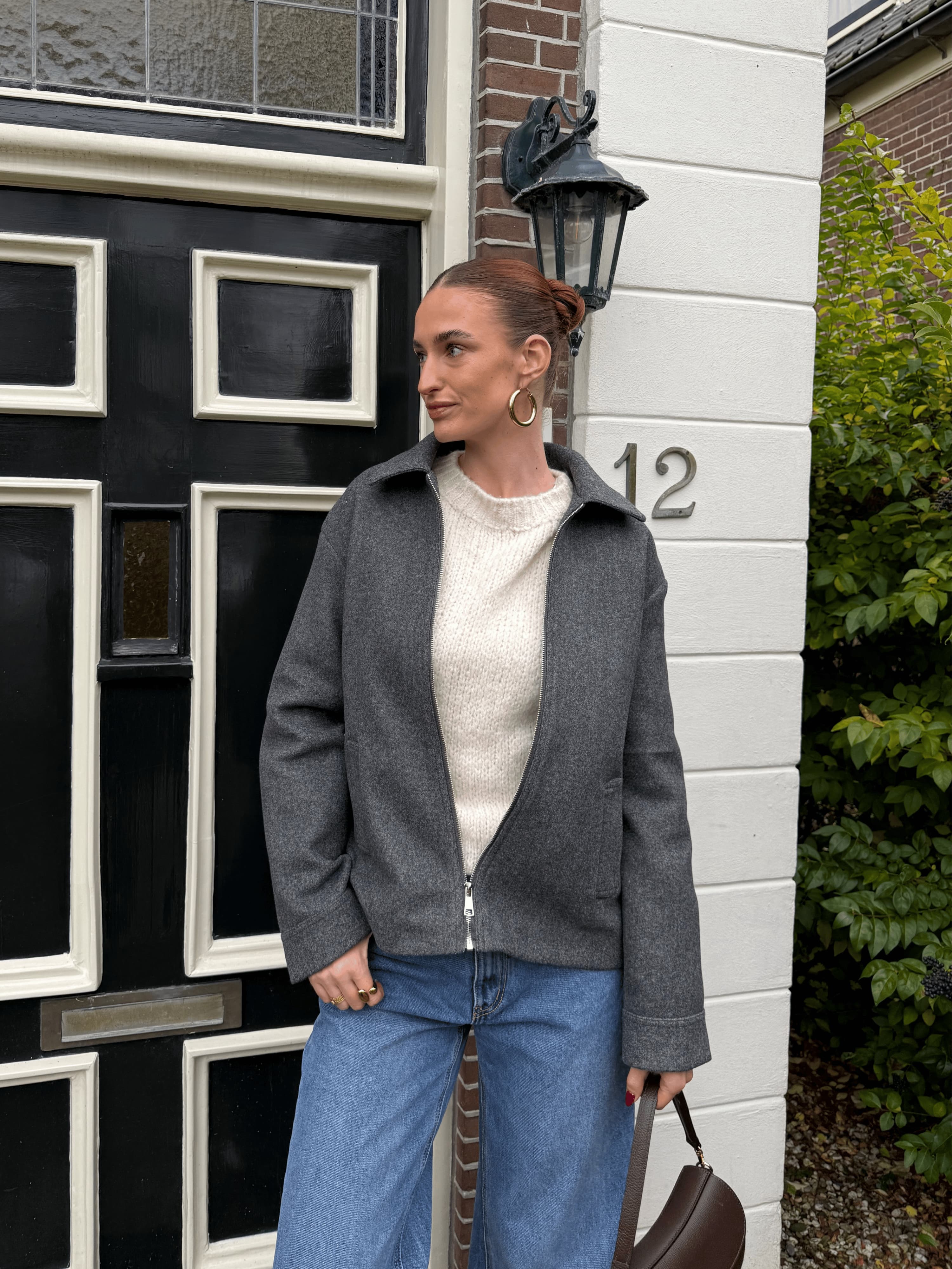 Aya oversized jacket | Grijs | Tall | Extra lange mouwen – The