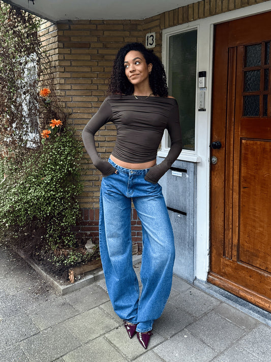 Rae Balloon Jeans | Mid-waist | Ocean blue | Tall