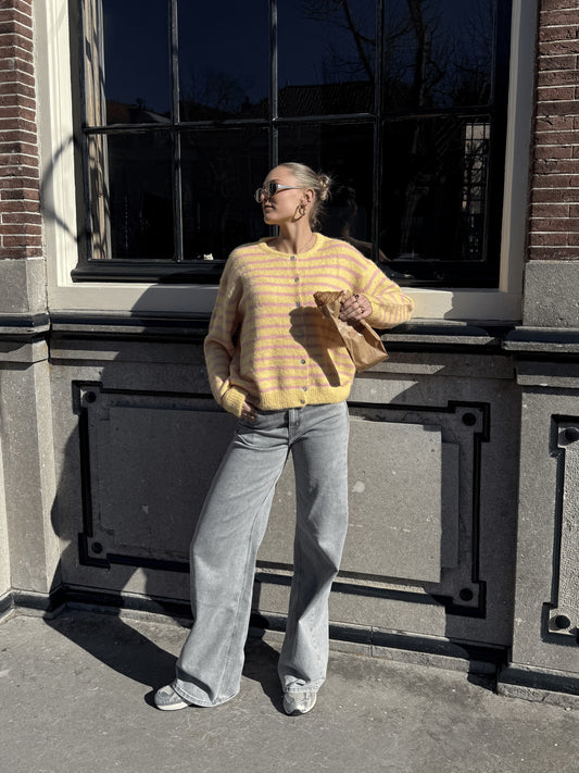 Mira | Super Wide Leg Jeans | Grijs | Stretch | Tall